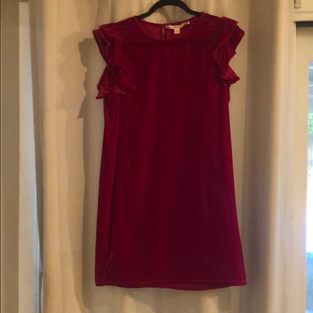 Chelsea &v Violet red velvet dress size M - Picture 1 of 4